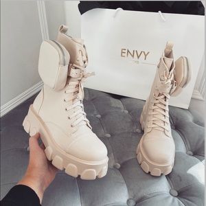 Envy Shoes Nude Combat Boots